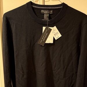 The Men's Store Elegant Merino Wool Black Crewneck